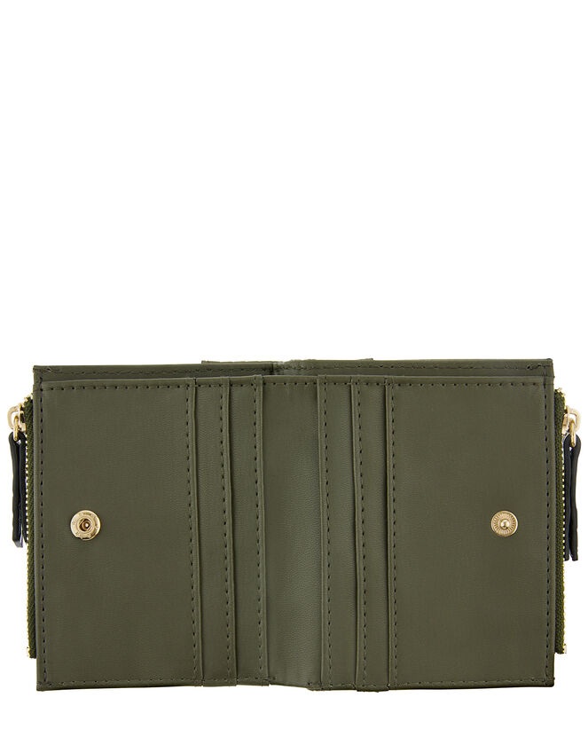 Croc Effect Bella Wallet, Green (KHAKI), large