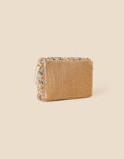 Tile Print Hand-Embellished Clutch Bag, , large