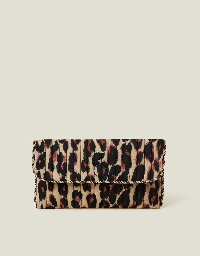 Quilted Leopard Print Soft Sunglasses Case, , large