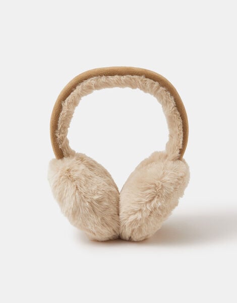 Faux Fur Suedette Earmuffs, , large