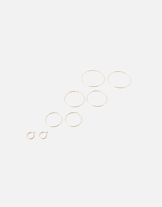 Reconnected Simple Hoop 4 Pack, Gold (ROSE GOLD), large