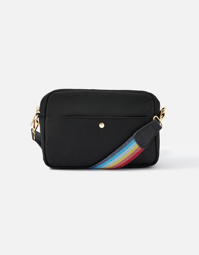 Rainbow Strap Cross-Body Bag with Recycled Polyester, , large