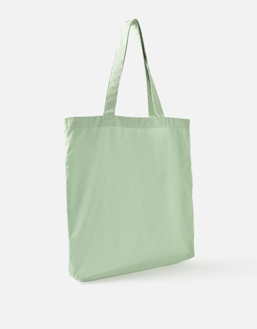 Printed Shopper Tote Bag, Green (LIGHT GREEN), large