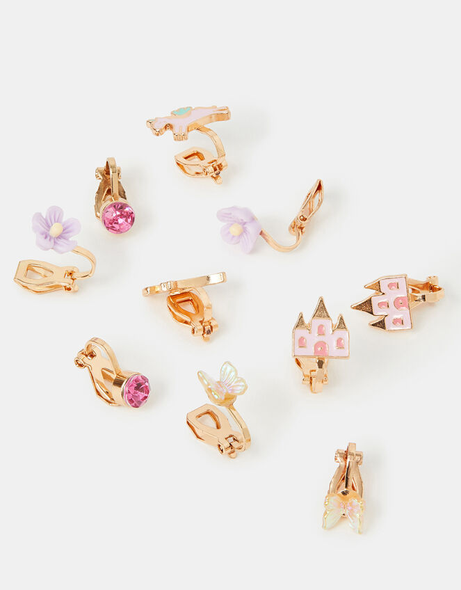 5-Pack Girls Fairy Tale Clip-On Earrings, , large
