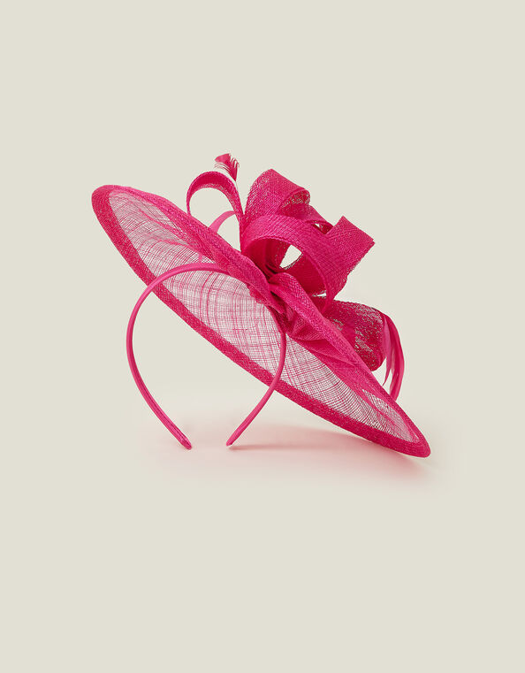 Bow Disc Fascinator, Pink (PINK), large