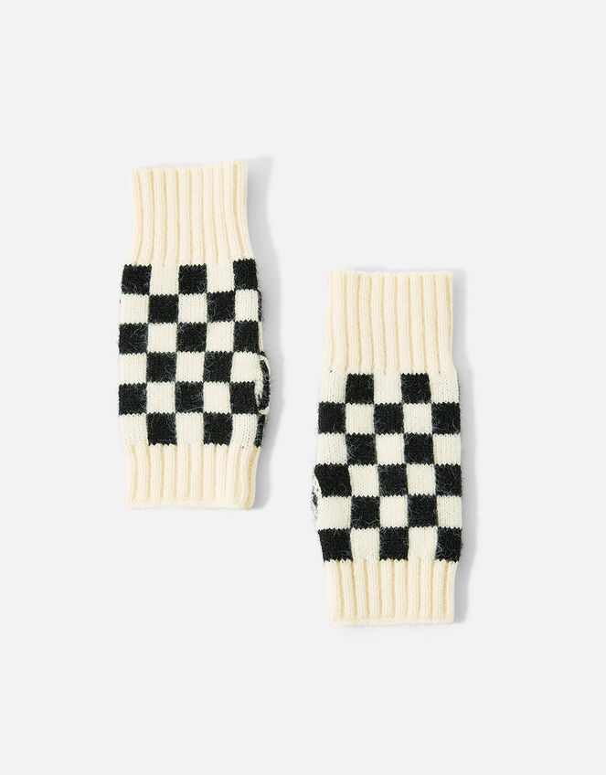 Checkerboard Cut Off Gloves, , large