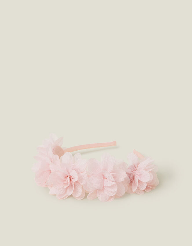 Girls Corsage Flower Crown Headband, Pink (PINK), large