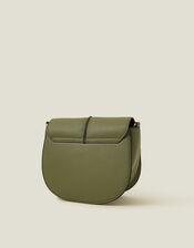 Stitch Strap Saddle Bag, Green (KHAKI), large