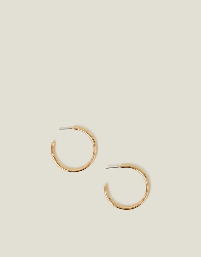 Medium Tube Hoops, Gold (GOLD), large