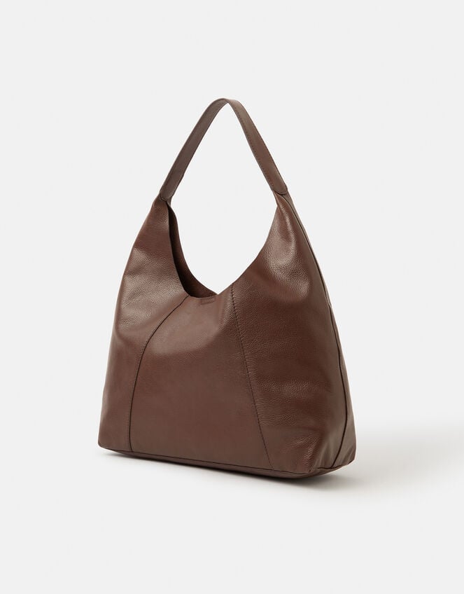 Slouchy Leather Shoulder Bag, , large