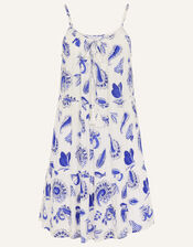 Paisley Mini Dress, White (WHITE), large