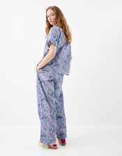 Floral Print Long Pyjamas Set, Blue (BLUE), large