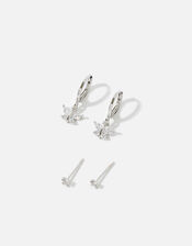 Platinum-Plated Butterfly Earring Set, , large