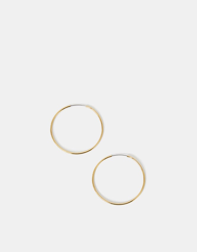 14ct Gold-Plated Thin Hoop Earrings, , large