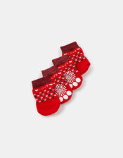 Love Christmas Fair Isle Dog Booties, Red (RED), large