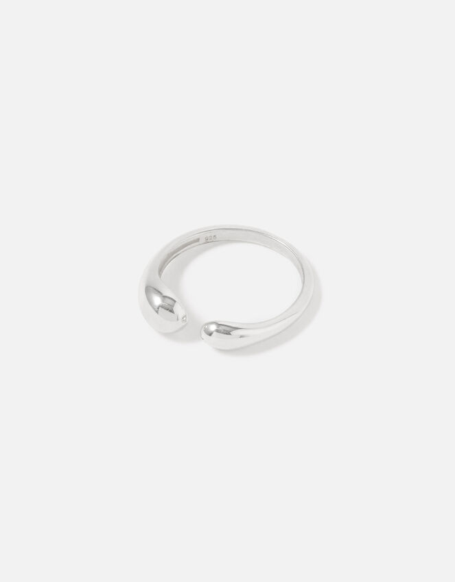 Sterling Silver Molten Wrap Ring, Silver (ST SILVER), large
