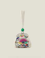 Floral Beaded Duffle Bag, , large