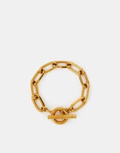 14ct Gold-Plated Chunky T-Bar Chain Bracelet, , large