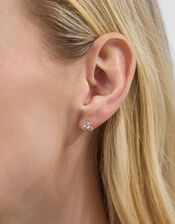 Sterling Silver Cubic Zirconia Cherry Stud Earrings, , large