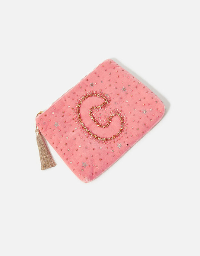 Initial Pouch Bag, Pink (PINK), large