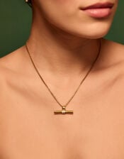 Stainless Steel T-Bar Cube Chain Necklace, , large