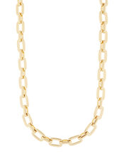 Gold-Plated T-Bar Link Chain Necklace, , large