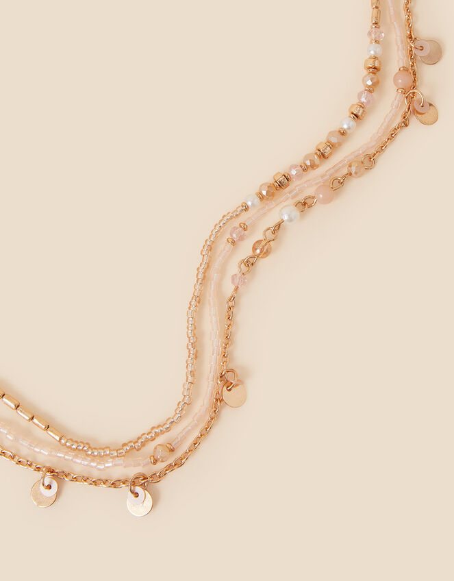 Pastel Long Beaded Layered Necklaces Set of Three, , large