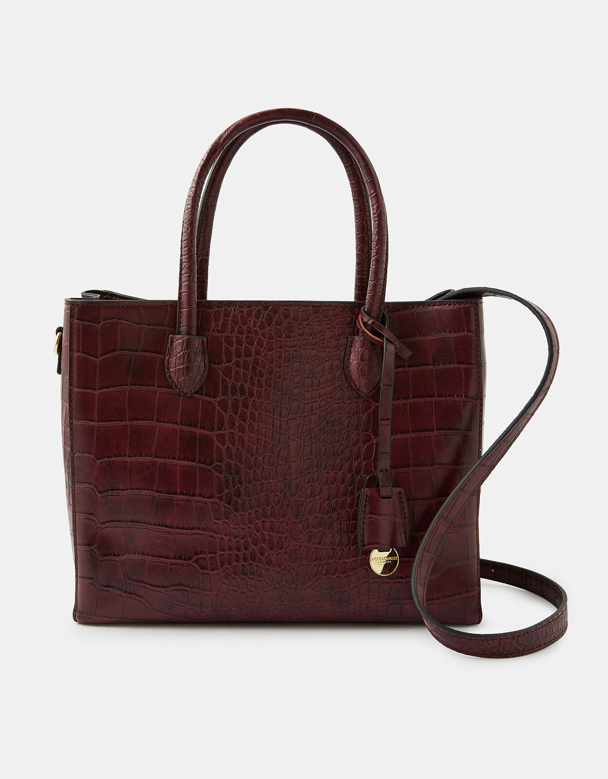 Burgundy new arrivals croc handbag