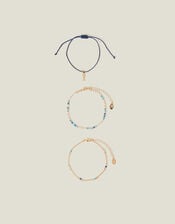 3-Pack Fish Bead Anklets, , large