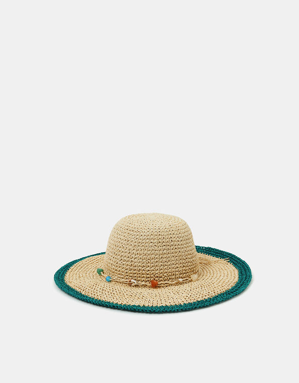 Shell Beaded Floppy Hat, , large