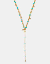 Stainless Steel Bead Layered Lariat Necklace, , large