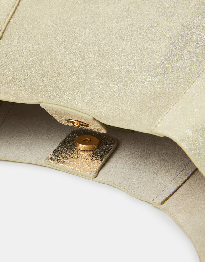 Slouchy Metallic Suede Shoulder Bag, , large
