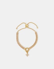14ct Gold-Plated Baguette Toggle Charm Bracelet, , large