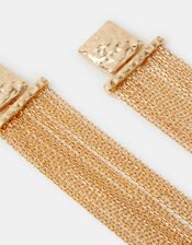 Molten Square Chain Drop Earrings, , large