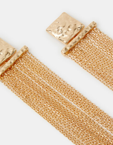 Molten Square Chain Drop Earrings, , large