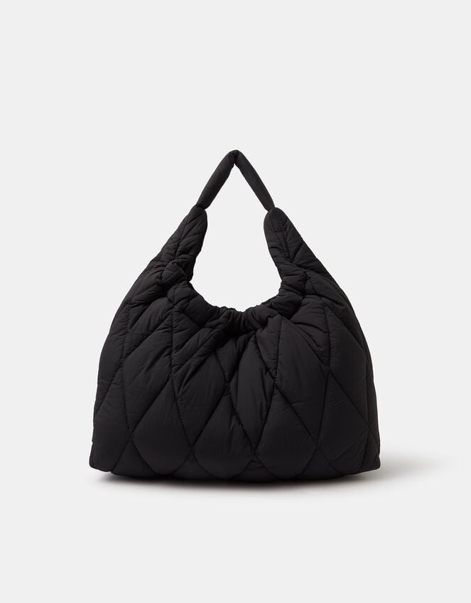 Nylon Quilted Shopper Bag, , large