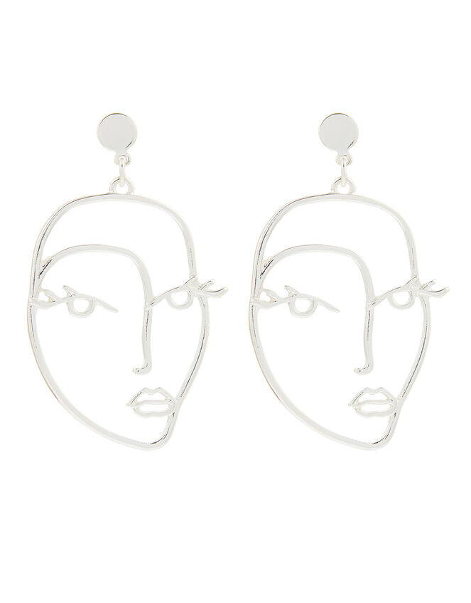 Cut-Out Face Drop Earrings, , large