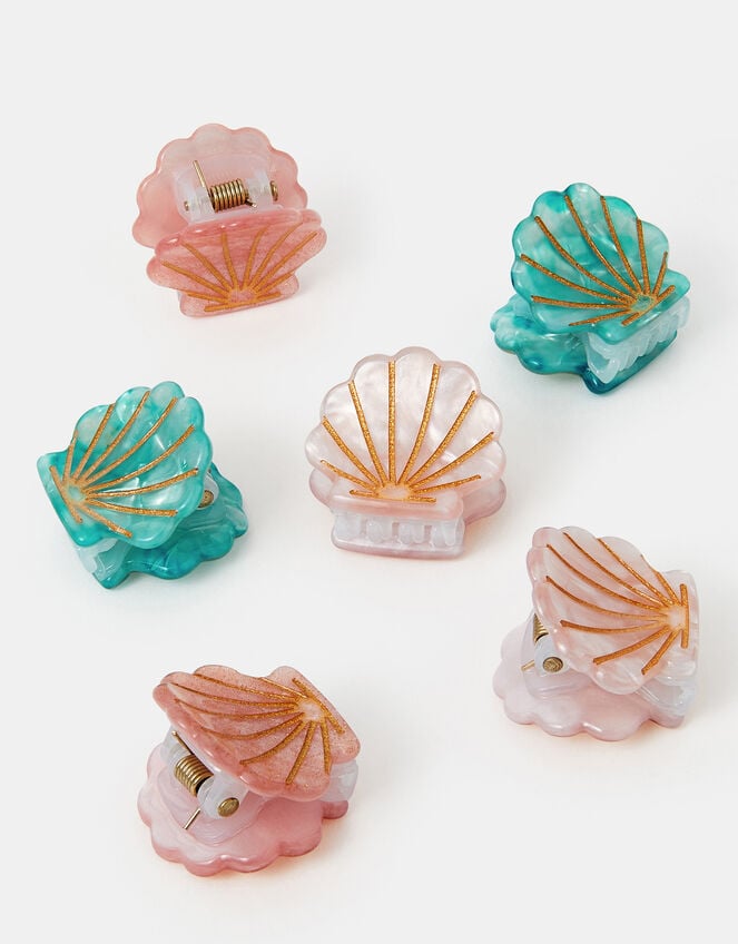 6-Pack Mini Shell Claw Clips, , large