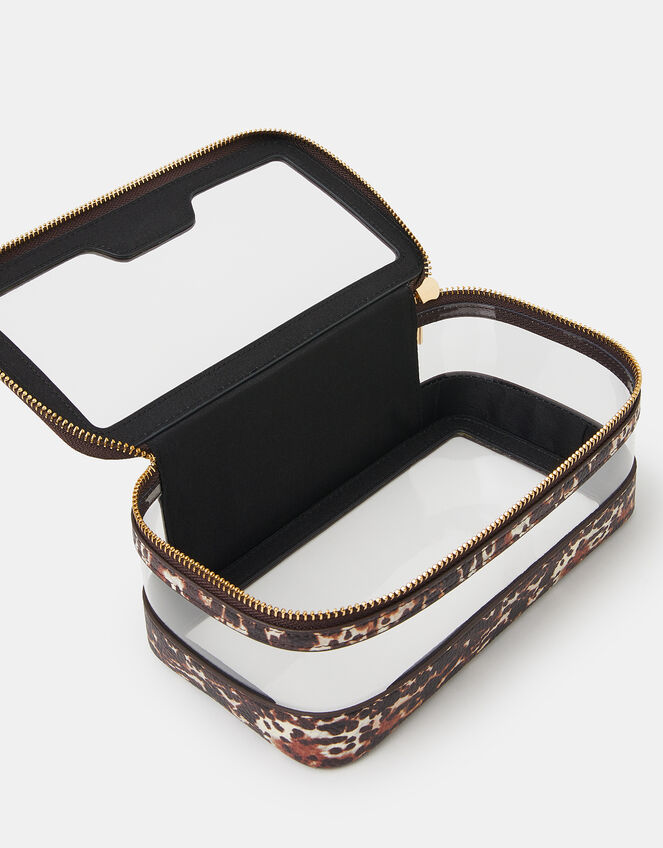 Animal Print Clear Make Up Bag, , large