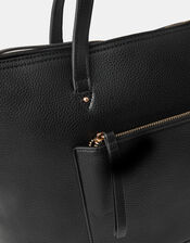 Rachel Zip Front Laptop Tote Bag, Black (BLACK), large