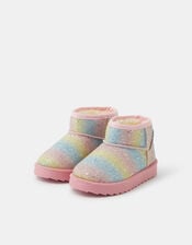 Girls Ombr&eacute; Glitter Fleece-Lined Boots , Multi (PASTEL MULTI), large