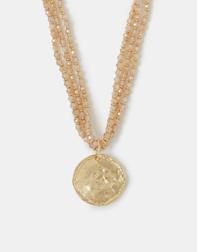 Coin Pendant Bead Necklace, , large
