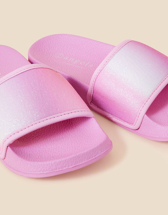 Kids Glitter Ombre Sliders Pink | Girls flip flops & Sandals ...