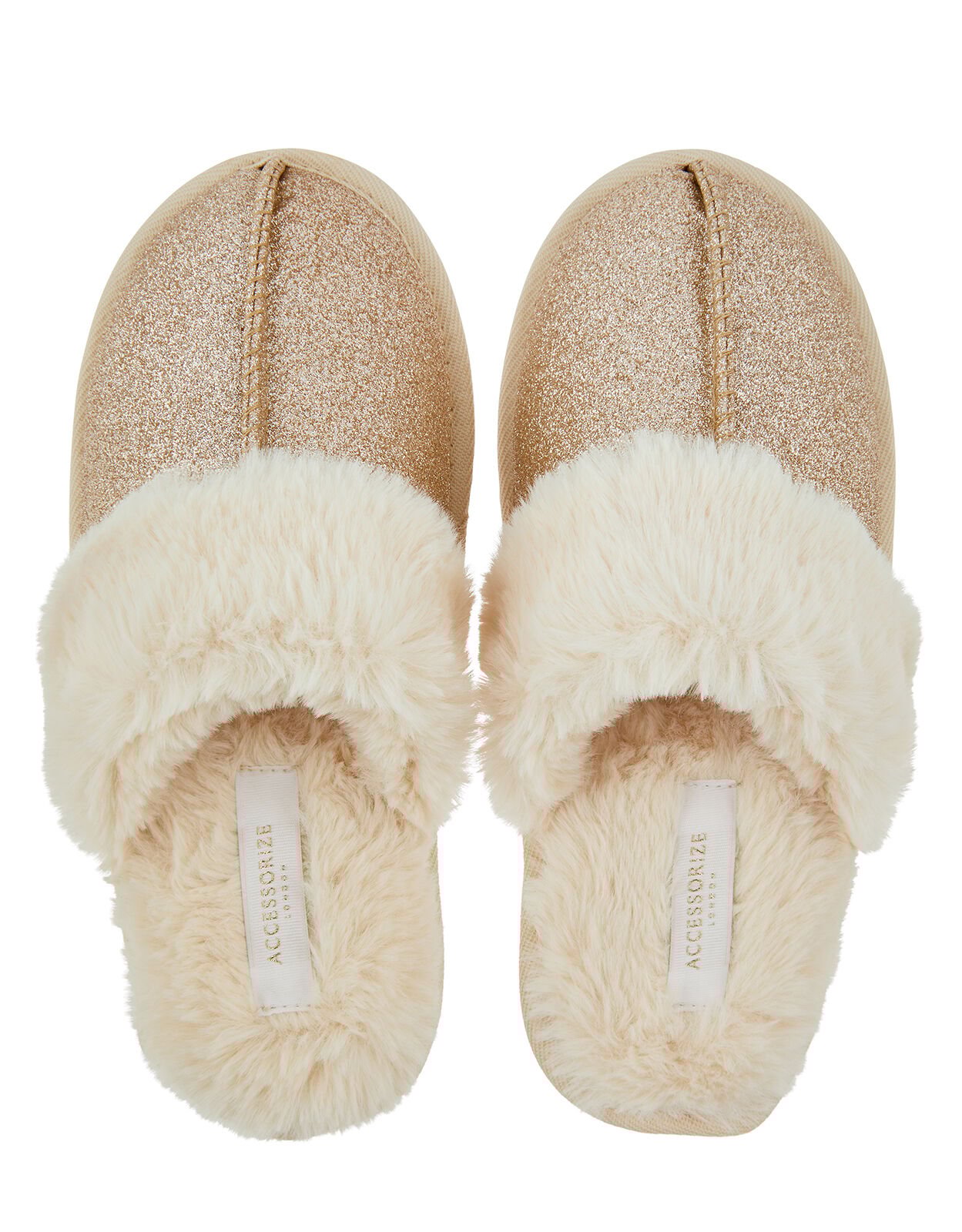 Glitter Mule Slippers Gold Slippers Accessorize UK