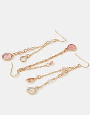3-Pack Gem Chain Drop Earrings, , large