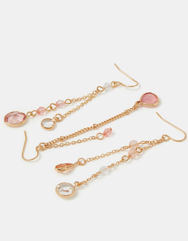 3-Pack Gem Chain Drop Earrings, , large