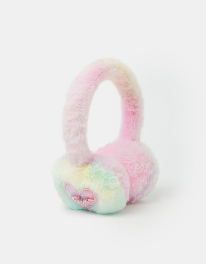 Girls Confetti Fluffy Earmuffs, , large