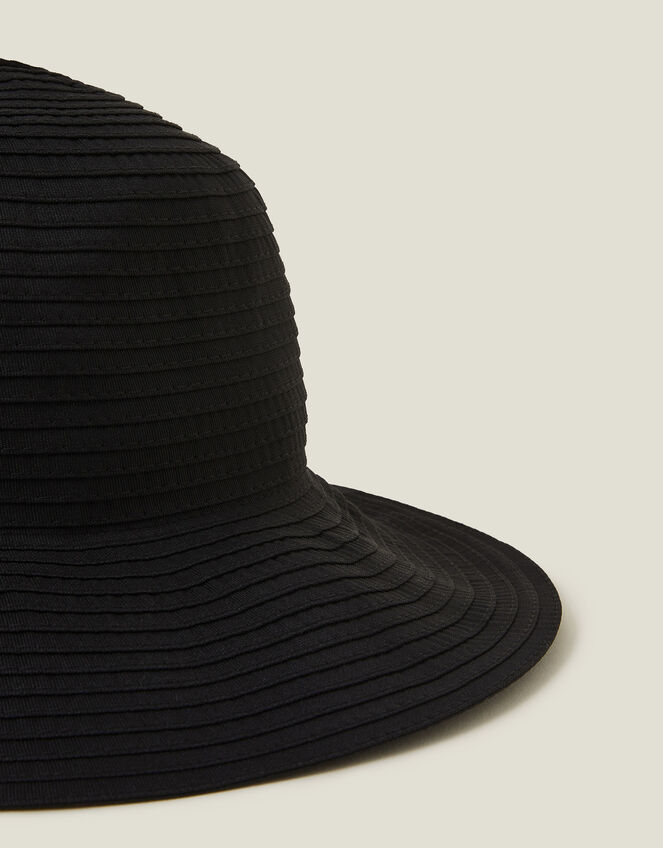 Packable Ribbed Bucket Hat Black, , large