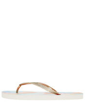 Metallic Palm Print Flip Flops, Multi (BRIGHTS-MULTI), large