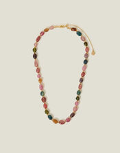 14ct Gold-Plated Tourmaline Pebble Necklace, , large